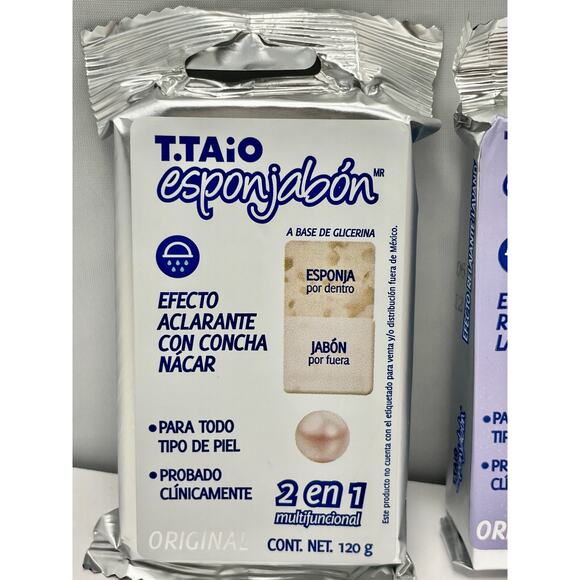 T.TAiO Esponjabon Lavender & Mother of Pearl Soap Sponge New!!! - Picture 3 of 9